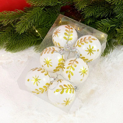 1 kutija 6 kom božićna kuglica pahuljica kuglica za božićno drvce viseći ukras privjesak za božićnu novogodišnju zabavu kućni ukrasi Navidad