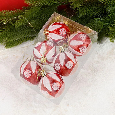 1 kutija 6 kom božićna kuglica pahuljica kuglica za božićno drvce viseći ukras privjesak za božićnu novogodišnju zabavu kućni ukrasi Navidad