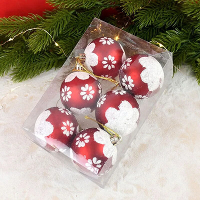 1 kutija 6 kom božićna kuglica pahuljica kuglica za božićno drvce viseći ukras privjesak za božićnu novogodišnju zabavu kućni ukrasi Navidad