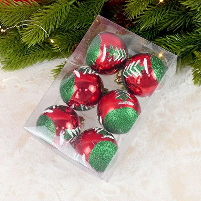 1 kutija 6 kom božićna kuglica pahuljica kuglica za božićno drvce viseći ukras privjesak za božićnu novogodišnju zabavu kućni ukrasi Navidad