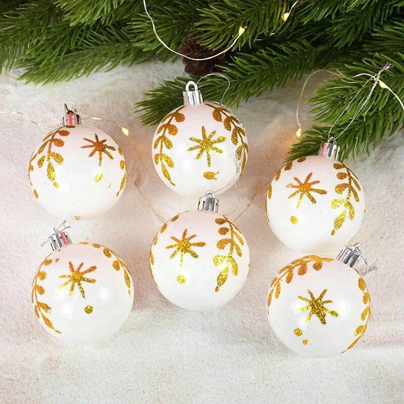 1 kutija 6 kom božićna kuglica pahuljica kuglica za božićno drvce viseći ukras privjesak za božićnu novogodišnju zabavu kućni ukrasi Navidad