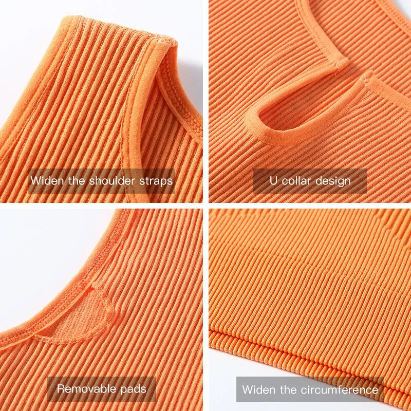 2PCS Yoga Set Ženska sportska odjeća za teretanu Sportski grudnjak Bešavne kratke hlače Vježbanje Trčanje Sportska odjeća Sportska odijela za fitness