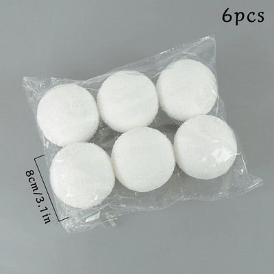 4/6/8/10 cm Bijela božićna PE pjenasta kuglica Viseći ukras za božićno drvce 2024. Novogodišnji dekor za dom Božićna kuglica DIY privjesak