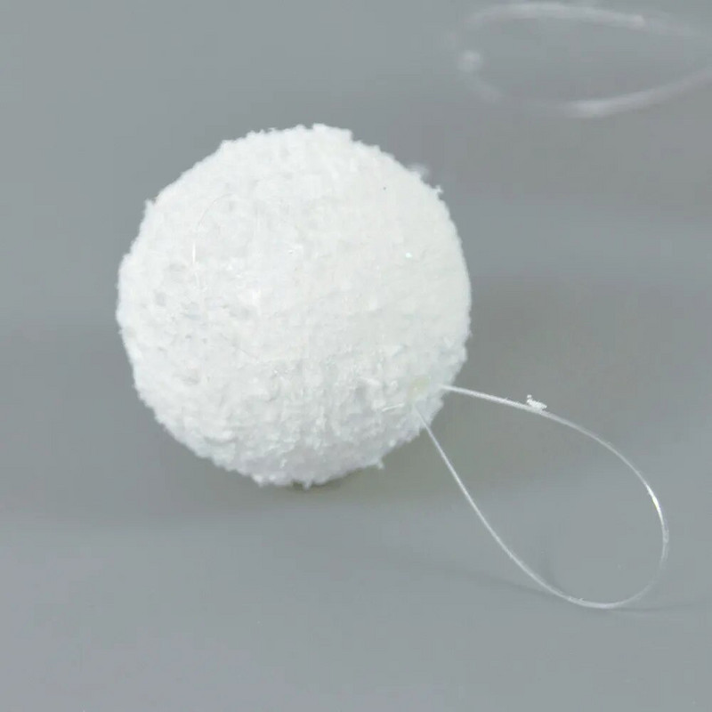 4/6/8/10 cm Bijela božićna PE pjenasta kuglica Viseći ukras za božićno drvce 2024. Novogodišnji dekor za dom Božićna kuglica DIY privjesak