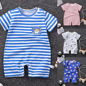 Rövidnadrág Nyakszárú, vékony, bő, teljes nyomtatású, rövid ujjú nyári fiúk és lányok baba uniszex nyitott fiúk, gombos ruhák