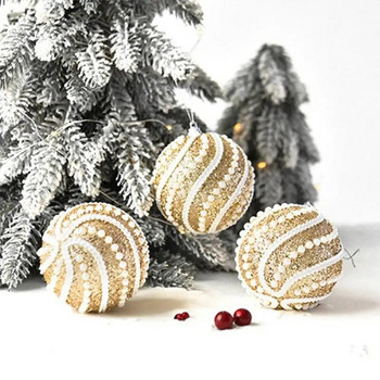 8 см бяла коледна топка Орнамент за коледно дърво Коледни украси за дома 2023 Новогодишно дърво Декоративни топки от пяна