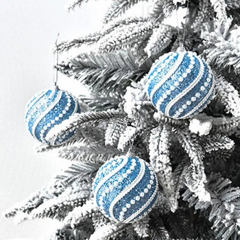 8 см бяла коледна топка Орнамент за коледно дърво Коледни украси за дома 2023 Новогодишно дърво Декоративни топки от пяна