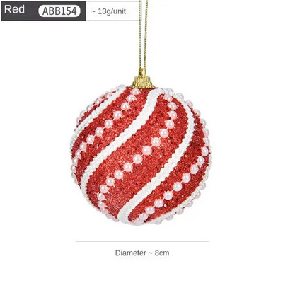 Bijela božićna kuglica od 8 cm Ukrasi za božićno drvce Božićni ukrasi za dom Ukrasne kuglice od pjene za novogodišnje drvce 2023.