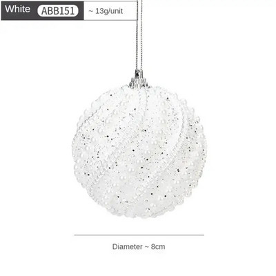 Bijela božićna kuglica od 8 cm Ukrasi za božićno drvce Božićni ukrasi za dom Ukrasne kuglice od pjene za novogodišnje drvce 2023.