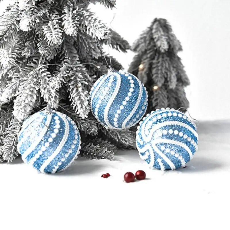 Bijela božićna kuglica od 8 cm Ukrasi za božićno drvce Božićni ukrasi za dom Ukrasne kuglice od pjene za novogodišnje drvce 2023.