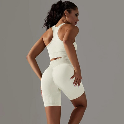 Nyári jógaruha fitnesz tornatermi szett Női Push Up sportruha nőknek Varrat nélküli edzésruha Női Sportruházat Kék Új