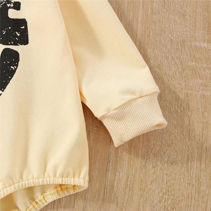 0-24M őszi alkalmi újszülött baba fiúk lányok aranyos nadrágok ruhák levélmintás hosszú ujjú pulóverek pulóverek jumpsuitek