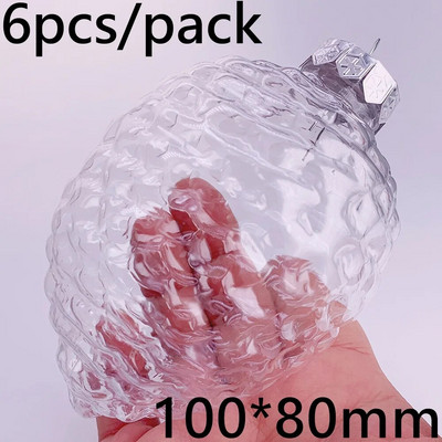 Promocija - 6 komada x DIY nelomljivi prozirni kućni božićni ukrasi kuglica ukras 80 mm plastični luk