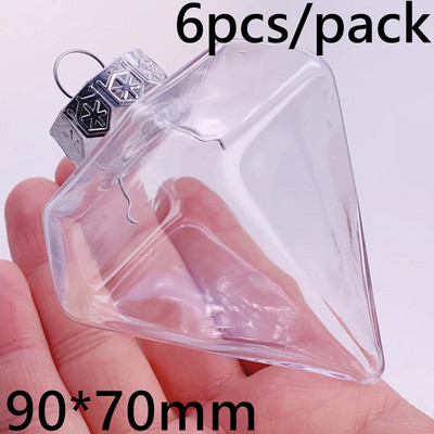 Promocija - 6 komada x DIY nelomljivi prozirni kućni božićni ukrasi kuglica ukras 80 mm plastični luk