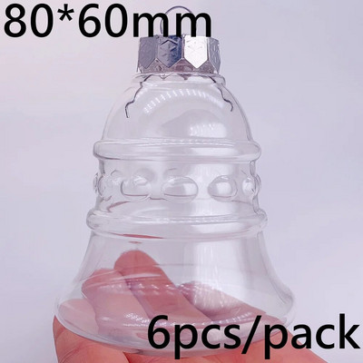Promocija - 6 komada x DIY nelomljivi prozirni kućni božićni ukrasi kuglica ukras 80 mm plastični luk