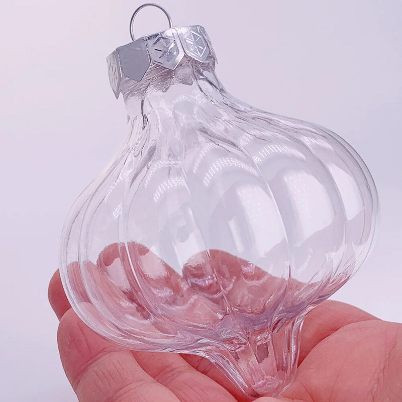Promocija - 6 komada x DIY nelomljivi prozirni kućni božićni ukrasi kuglica ukras 80 mm plastični luk