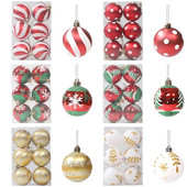 6 cm dažyti kalėdinio rutulio papuošalai Kalėdų eglutės dekoravimo reikmenys 2024 m. Naujųjų metų Kalėdų vakarėlis namų „pasidaryk pats“ dekoravimas Navidad 6 vnt./dėžutė