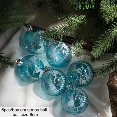 6 cm dažyti kalėdinio rutulio papuošalai Kalėdų eglutės dekoravimo reikmenys 2024 m. Naujųjų metų Kalėdų vakarėlis namų „pasidaryk pats“ dekoravimas Navidad 6 vnt./dėžutė