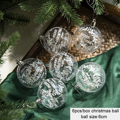 6 cm dažyti kalėdinio rutulio papuošalai Kalėdų eglutės dekoravimo reikmenys 2024 m. Naujųjų metų Kalėdų vakarėlis namų „pasidaryk pats“ dekoravimas Navidad 6 vnt./dėžutė