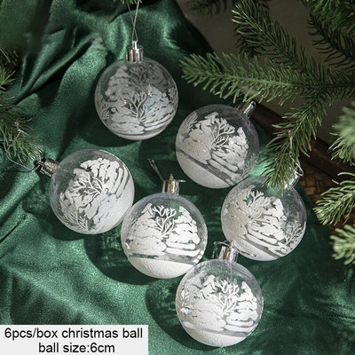 6 cm dažyti kalėdinio rutulio papuošalai Kalėdų eglutės dekoravimo reikmenys 2024 m. Naujųjų metų Kalėdų vakarėlis namų „pasidaryk pats“ dekoravimas Navidad 6 vnt./dėžutė