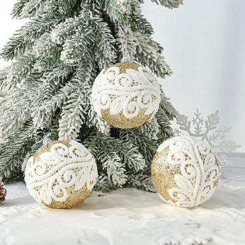 5 τμχ 8 εκ. Χριστουγεννιάτικος αφρός Μπλε και Λευκό Κόκκινο Κρεμαστό χριστουγεννιάτικο δέντρο Μπάλες Γυαλιστερές Χριστουγεννιάτικες ντελικάτες διακόσμηση Δώρα Πρωτοχρονιάς για πάρτι σπιτιού