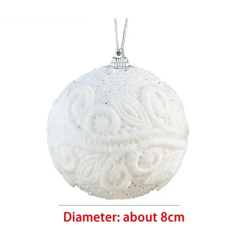 5gab 8cm Ziemassvētku putas zilas un baltas sarkanas Ziemassvētku eglītes kulonu bumbiņas spīdīgas Ziemassvētku smalkas dekorācijas mājas ballītei Jaungada dāvanas