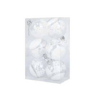 6 kom/kutija 6 cm prozirna slika Božićna kuglica Novogodišnji božićni ukrasi za drvce Ukrasi za dom 2023 Sretan Božićni darovi