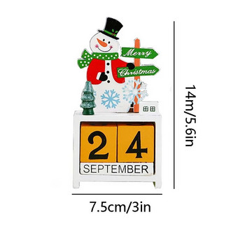 1PC Коледни декорации Дървени календарни орнаменти Коледно обратно броене Настолен календар Настолни орнаменти Подаръци
