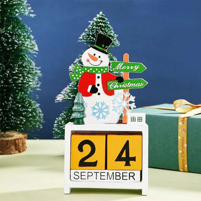 1PC Božićni ukrasi Drveni kalendarski ukrasi Božićni stolni kalendar s odbrojavanjem Stolni ukrasi Pokloni