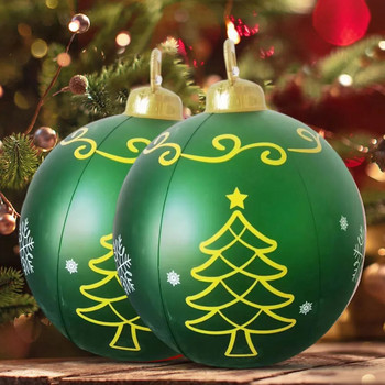 Χριστουγεννιάτικες μπάλες 60cm Διακόσμηση Αδιάβροχη Χριστουγεννιάτικη φουσκωτή μπάλα Χριστουγεννιάτικες σφαίρες Μπαλόνια PVC για Χριστουγεννιάτικα στολίδια