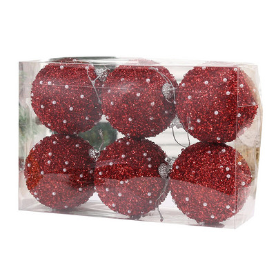 6Gb 8cm mirdzoši Ziemassvētku bumbu rotājumi Ziemassvētku eglīšu rotājumi piekarināmi bumba kāzu ballītei Jaunais gads mājas dekors Navidad