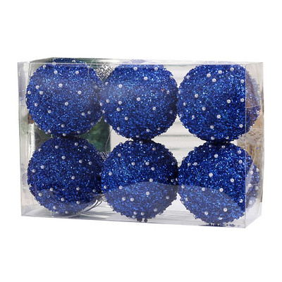 6Gb 8cm mirdzoši Ziemassvētku bumbu rotājumi Ziemassvētku eglīšu rotājumi piekarināmi bumba kāzu ballītei Jaunais gads mājas dekors Navidad