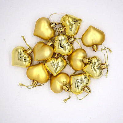 Božićne kuglice u obliku srca Ukrasi za božićne kuglice Set Dodaci za božićne ukrase Božićni blagdanski ukrasi za vjenčanje Crveni