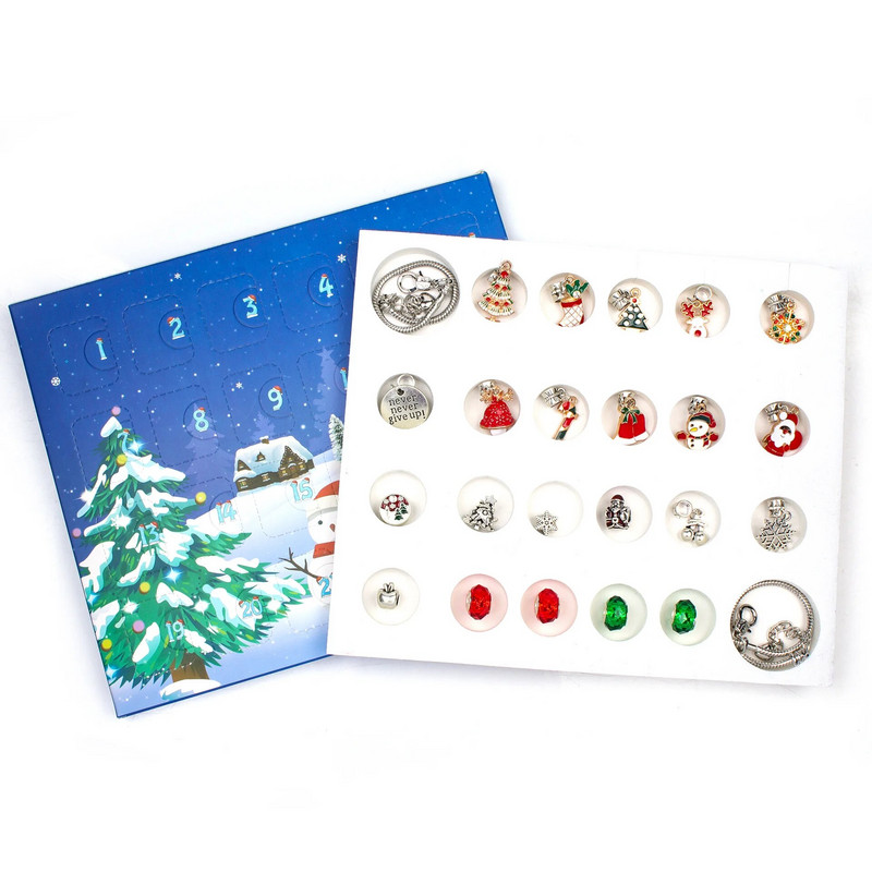 Ziemassvētku adventes kalendāra rokassprādzes 2023. gadam meitenēm 24 dienu Ziemassvētku atpakaļskaitīšanas kalendārs Rotaslietas bērniem, pusaudžiem, sievietēm, Ziemassvētku dāvana