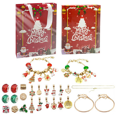 24 kalendara s odbrojavanjem Advent iznenađenja Slijepe kutije Set Božićni privjesci Set narukvica DIY Kreativni ukrasi Božićni darovi za djecu