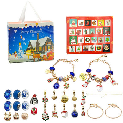 24 kalendara s odbrojavanjem Advent iznenađenja Slijepe kutije Set Božićni privjesci Set narukvica DIY Kreativni ukrasi Božićni darovi za djecu