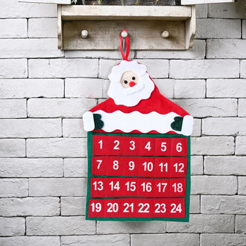 Коледен календар с обратно броене на Дядо Коледа от филц Весела Коледа Декор за дома 2023 Cristmas Xmas Navidad Noel Новогодишен календар