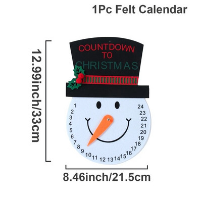 Djed Božićnjak od filca Božićni kalendar s odbrojavanjem Sretan Božić Dekoracija za dom 2023 Božić Božić Navidad Noel Novogodišnji kalendar