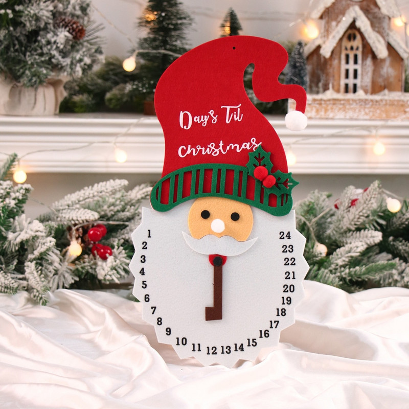 Djed Božićnjak od filca Božićni kalendar s odbrojavanjem Sretan Božić Dekoracija za dom 2023 Božić Božić Navidad Noel Novogodišnji kalendar