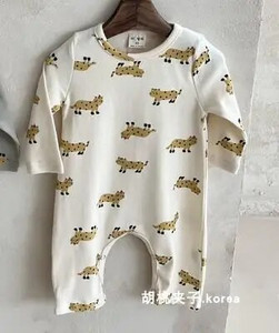 Kombinezoni s dugim rukavima iz crtanih filmova, djevojčice, pamuk, mekane, slatke hlače s printom, proljeće, jesen, novorođenčad, tanka, mekana penjačka odjeća