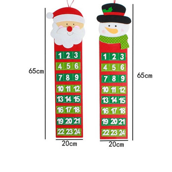 Дядо Коледа Снежни човеци Коледен адвент календар Врата Декорация на стена Прозорец Висящи консумативи за коледно парти Коледен подарък