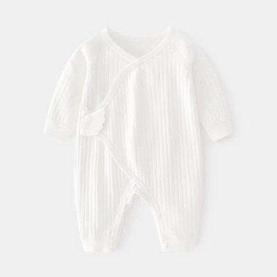 Pidžama za novorođenčad Proljeće Novi stil Mekane jednobojne kombinezone Robne marke 0-6 mjeseci Tanki pamučni kombinezoni dugih rukava za djevojčice