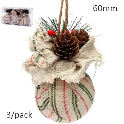 Akció - Karácsonyi dekorációs dísz, 80 mm-es Scotch Check Ball, 3/csomag