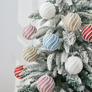 8 см бяла коледна топка Коледна елха Орнамент Коледни украси за домашно дърво Декоративни топки от пяна 2023 Нова година 3 бр./кутия