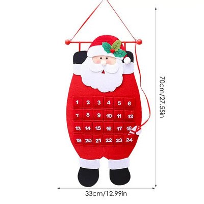 Adventes kalendāra dāvanu maisiņi 2024. gada Jaunais gads 24gab./komplekts Piekarināms Ziemassvētku Adventes maisiņš Candy Dāvanu aukliņu maisiņu skaitīšanas dekors