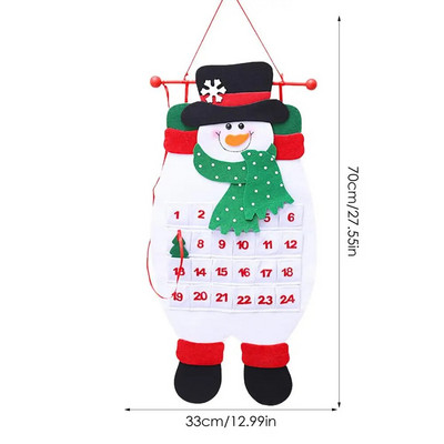 Adventes kalendāra dāvanu maisiņi 2024. gada Jaunais gads 24gab./komplekts Piekarināms Ziemassvētku Adventes maisiņš Candy Dāvanu aukliņu maisiņu skaitīšanas dekors