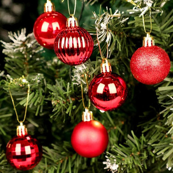 36 τμχ Χριστουγεννιάτικα στολίδια για μπάλες 4 εκ. Μικρές χριστουγεννιάτικες μπάλες κόκκινο χρυσό Λευκό μωβ φυσαλίδες για διακόσμηση γιορτινό πάρτι