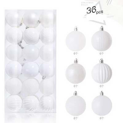 36gab Ziemassvētku balles rotājumi 4 cm mazas Ziemassvētku eglīšu bumbiņas Sarkans Zelts Balts Purpurs Burbuļi svētku ballīšu dekorēšanai