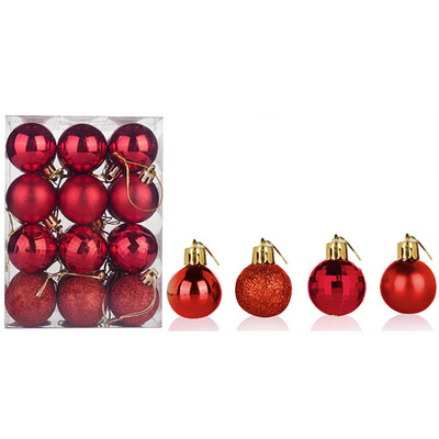 24 kom/set 4 cm kuglica za božićno drvce Viseći ukrasi za kućnu zabavu Božićne kuglice Svijetle galvanizirane kuglice