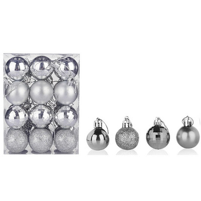 24 kom/set 4 cm kuglica za božićno drvce Viseći ukrasi za kućnu zabavu Božićne kuglice Svijetle galvanizirane kuglice
